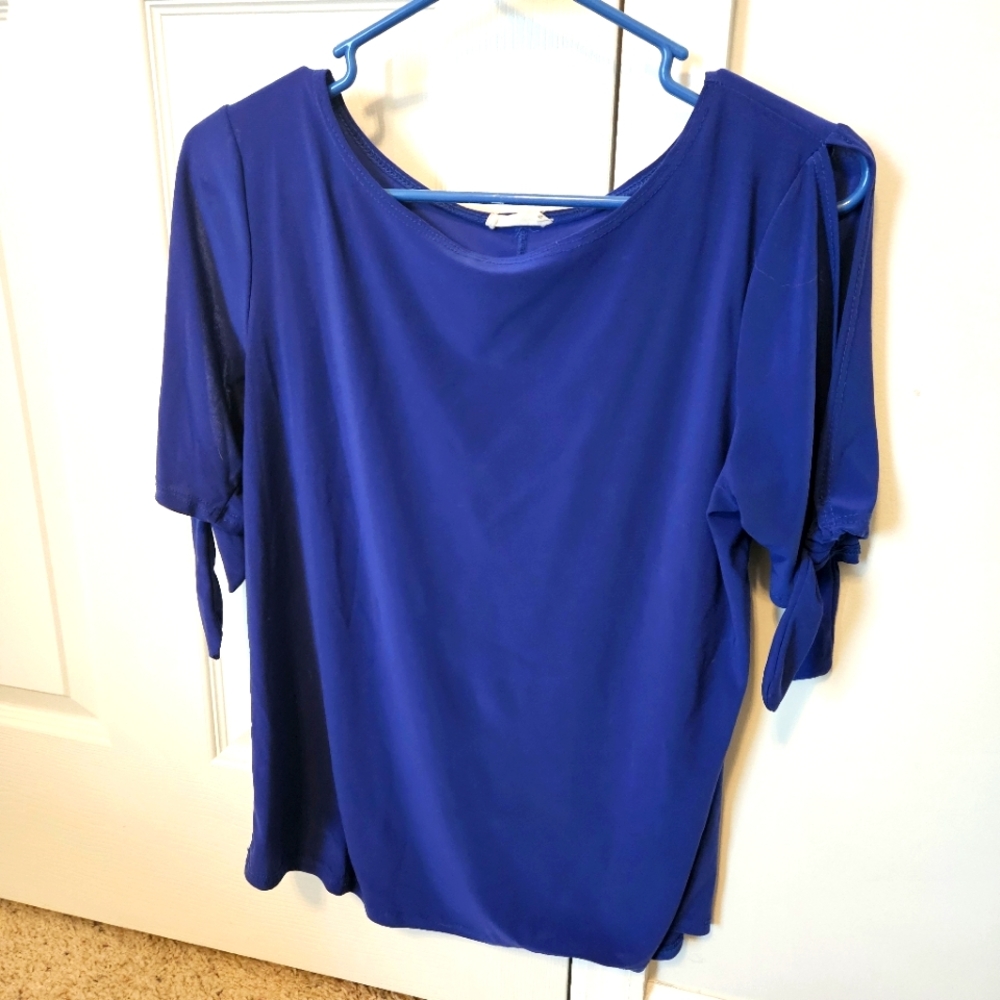 Women's Cold Shoulder Cobalt Blue Blouse